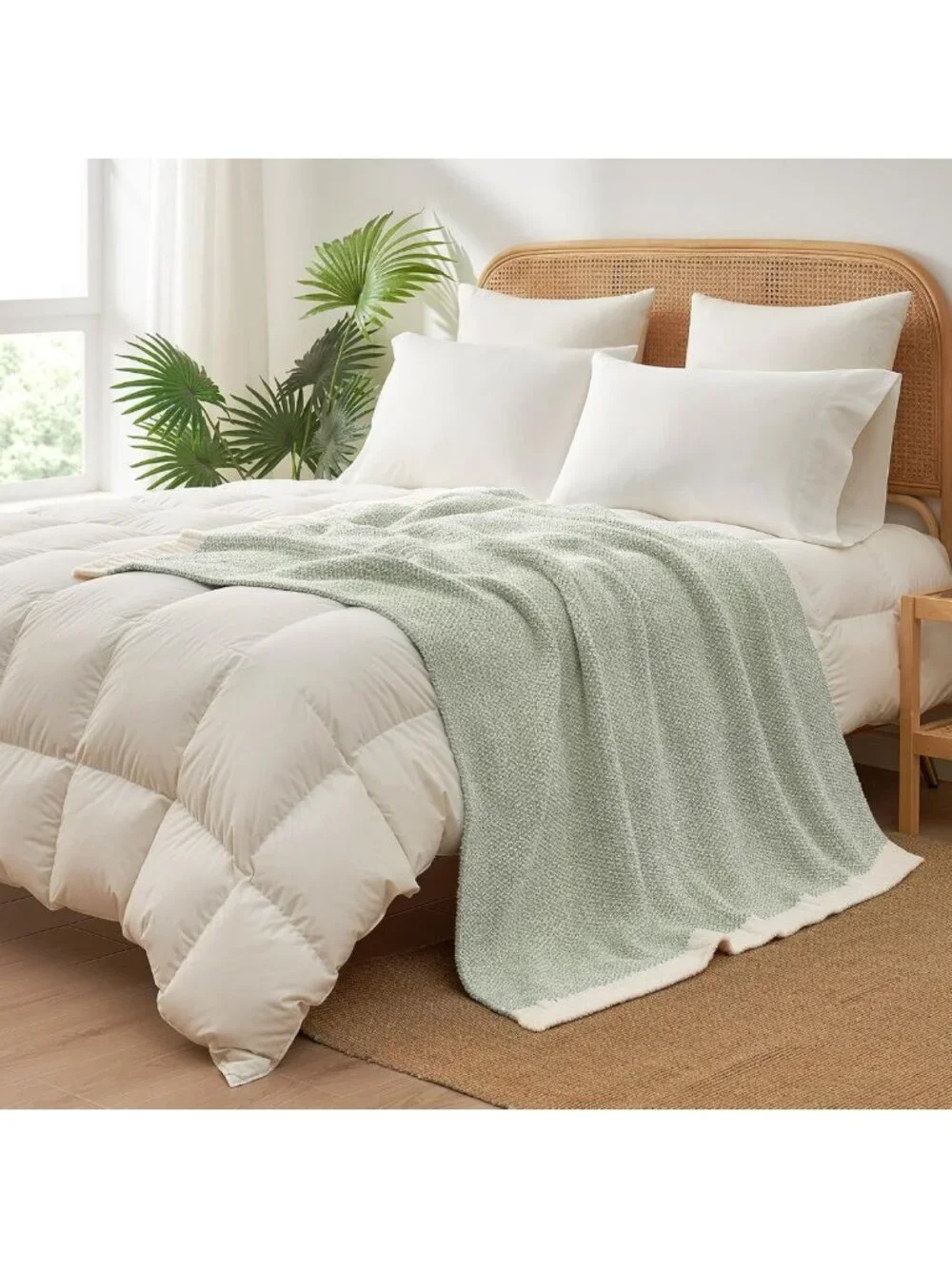 Cozy Sage Green Oversized Throw Blanket 50